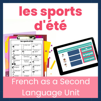 Preview of Beginner French Summer Sports Unit - les sports d'été Activities for FSL