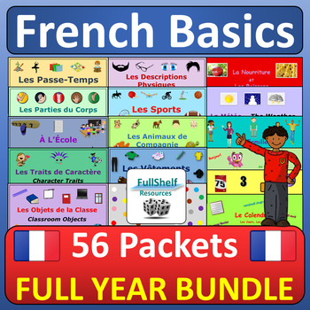 Preview of Beginner French Units Full Year of Activities FSL Curriculum MEGA BUNDLE