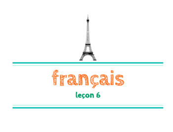 Preview of Beginner French - ages 6-9 - leçon 6 - révision: alphabet, 1-20, mois, animaux
