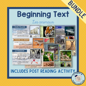 Preview of Beginner French text Animal Bundle