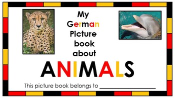 Preview of Beginner German - Animal Picture Book