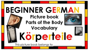 Preview of Beginner German - Parts of the Body - Picture Book