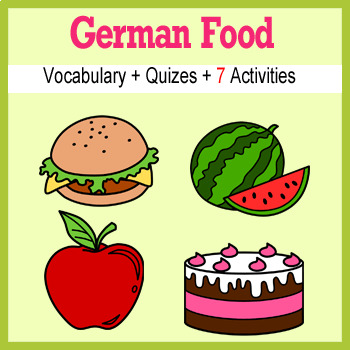Preview of Beginner German: food - ☆no prep☆ printables, quizes, activities and more