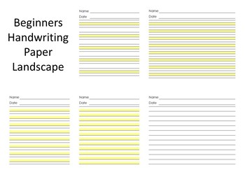 Preview of Beginner's Handwriting Paper (Highlight, Highlights, Highlighted) (OT)