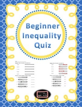 Preview of Beginner Inequalities Quiz