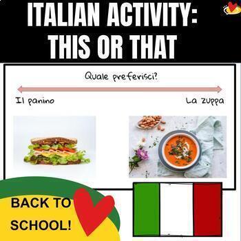 Preview of Beginner Italian Activity: This or That! (easy vocab, cognates)