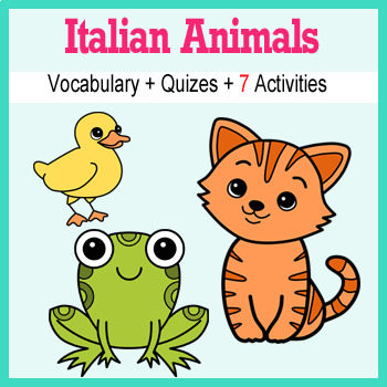 Preview of Beginner Italian: Animals - ☆no prep☆ printables, quizes, activities and more