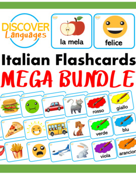 Preview of Beginner Italian Flash Cards Growing Bundle (1200+ cards so far!)