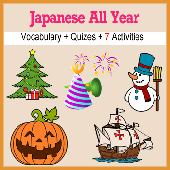 Preview of Beginner Japanese Days Months Holidays - no prep printables quizes activities