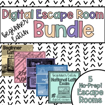 Preview of Beginner Latin Digital Escape Room BUNDLE