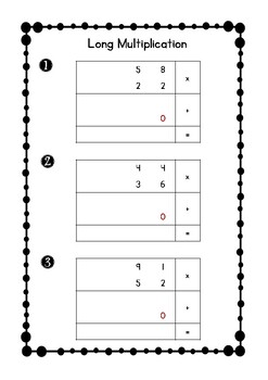 beginner long multiplication quick sheets by home school sister tpt