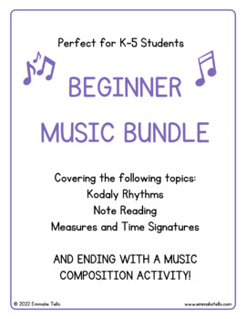 Preview of K-5 Beginner Music Worksheet Bundle