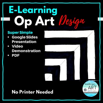Preview of Beginner Op Art Design - Middle School - High School Art - Sub Plan