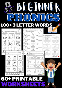 Preview of Beginner Phonics Worksheet Packet + Activity