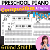 Beginner Piano GRAND Staff Treble Bass Composition Sheets