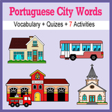 Beginner Portuguese City Words ☆no prep☆ printables, quize