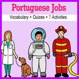 Beginner Portuguese: Jobs - ☆no prep☆ printables, quizes, 