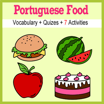 Preview of Beginner Portuguese: food - ☆no prep☆ printables, quizes, activities and more