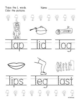 beginner reading no prep worksheets letter l prek k by joliedesign