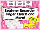 Beginner Recorder Finger Charts, Practice Sheets, Quizzes 