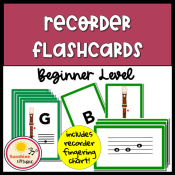 Recorder Fingerings & Recorder Parts Flashcard Set 
