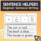 Beginner Sentence Writing & Vocabulary | Kinder, 1st, & 2n