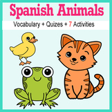 Beginner Spanish: Animals - ☆no prep☆ printables, quizes, 