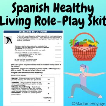 Preview of Spanish Healthy Habits & Advice Skit or Role-Play | Salud