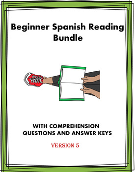 Preview of Beginner Spanish Readings: 4 Lecturas @30% off! Cognates/Family/School Version 5