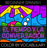 Beginning Spanish Worksheet - Color by Vocabulary - El tie
