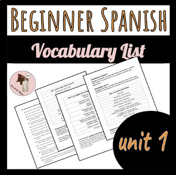 Preview of Beginner Spanish Vocabulary List: Greetings, basic questions, numbers 1-50