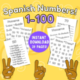 Beginner Spanish Worksheets for Kids, Counting Numbers in 