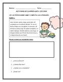 Beginner Spanish reading comprehension and writing packet.