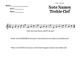 Beginner Treble Clef Note Name Quiz