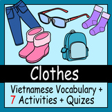 Beginner Vietnamese: Clothes - ☆no prep☆ printables, quize