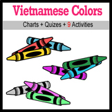 Beginner Vietnamese: colors - ☆no prep☆ printables, quizes