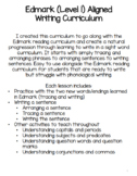 Beginner Writing Journal (Aligned with Edmark Reading Curriculum)