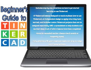 Preview of Beginner's Guide to Tinkercad (Digital) (Distance Learning)