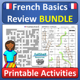 Beginners French Review Activities Printable Puzzle and Fu