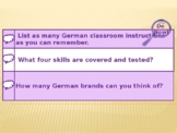 Beginners' German 3 - Guten Tag and Knowledge Organiser