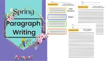 Preview of Beginners Spring theme Paragraph Writing Grade 2