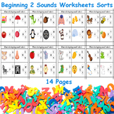 Beginning 2 Sounds Worksheets Sorts - Alphabet Letter Soun