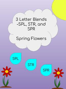 Preview of Beginning 3 Letter blends SPL-, STR-, and SPR-  (Spring Flowers)