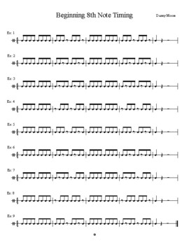 Beginning 8th Note Timing Exercise by Music Materials | TpT
