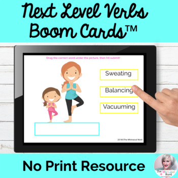 Preview of Action Verbs BOOM Cards™ NO PRINT Speech Therapy | Distance Learning