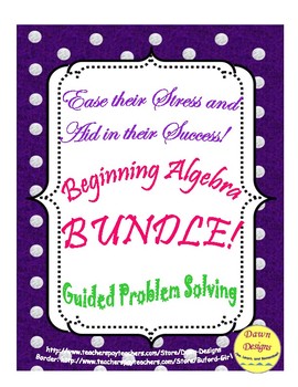 Preview of Beginning Algebra Bundle