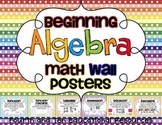 Beginning Algebra Math Wall Posters