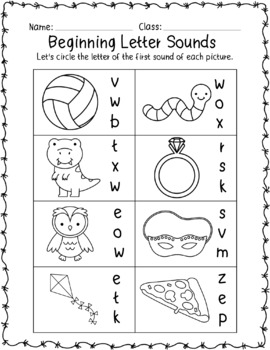 Beginning Alphabet Letter Sounds and Names Worksheets Printable | TPT