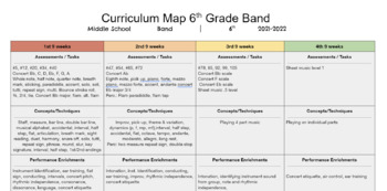Preview of Beginning Band Curriculum Map