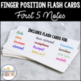 Beginning Band Fingering Flash Cards - First 5 Notes